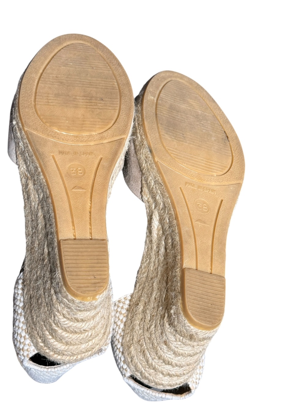 Kanna Suede Tan Jute Wedge Espadrille Sandal Size 38 / US 7.5 Event Wedding - Picture 7 of 9